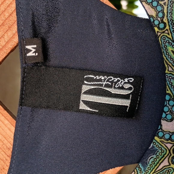 TT Collection Dark Blue Paisley Sleeveless Tent Dress, Modified Racer Back, Med - Picture 2 of 6